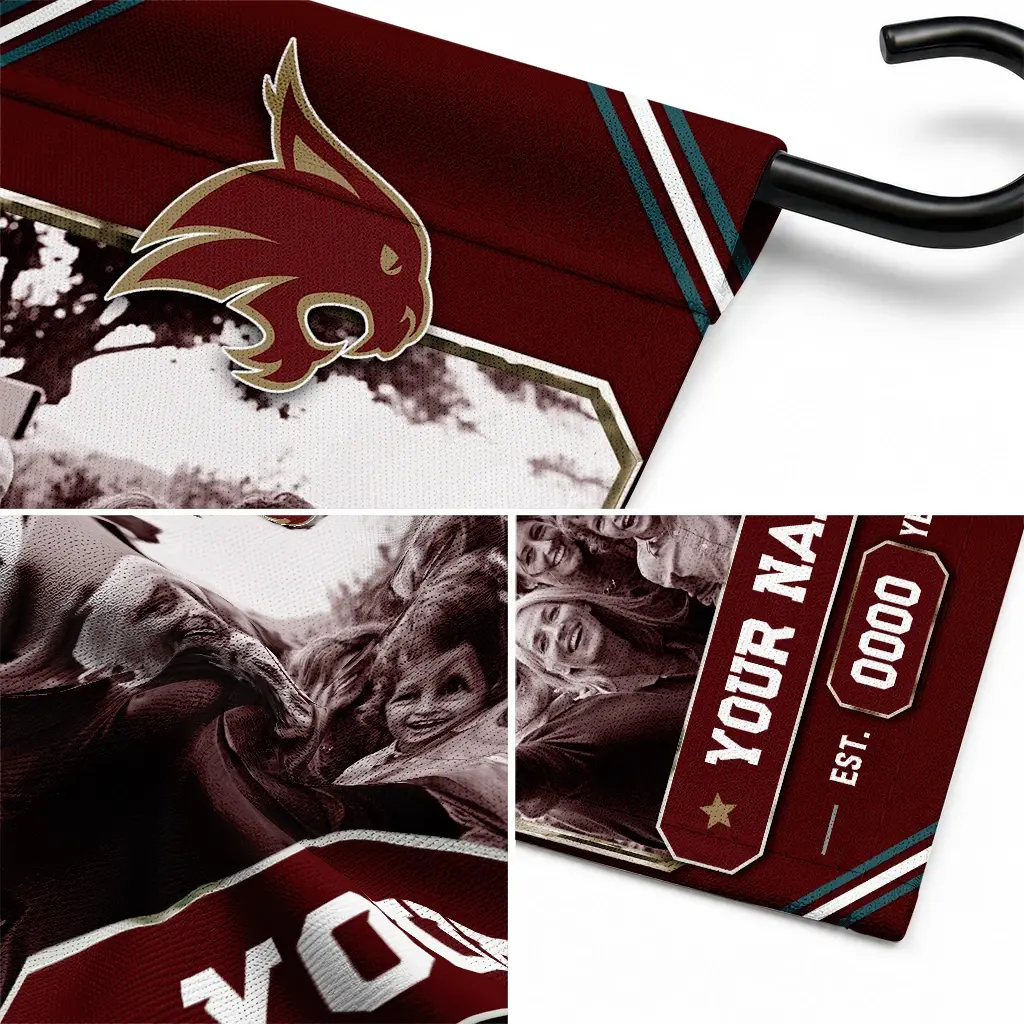 Texas State Bobcats Garden Flag Custom Photo Frame Maroon Latest Model Texas State Bobcats Garden Flag Custom Photo Frame Maroon Latest Model