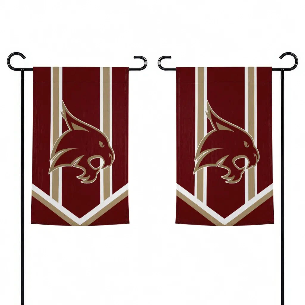 Texas State Bobcats Garden Flag Customized Chevron Stripes Maroon Fashion Forward Texas State Bobcats Garden Flag Customized Chevron Stripes Maroon Fashion Forward