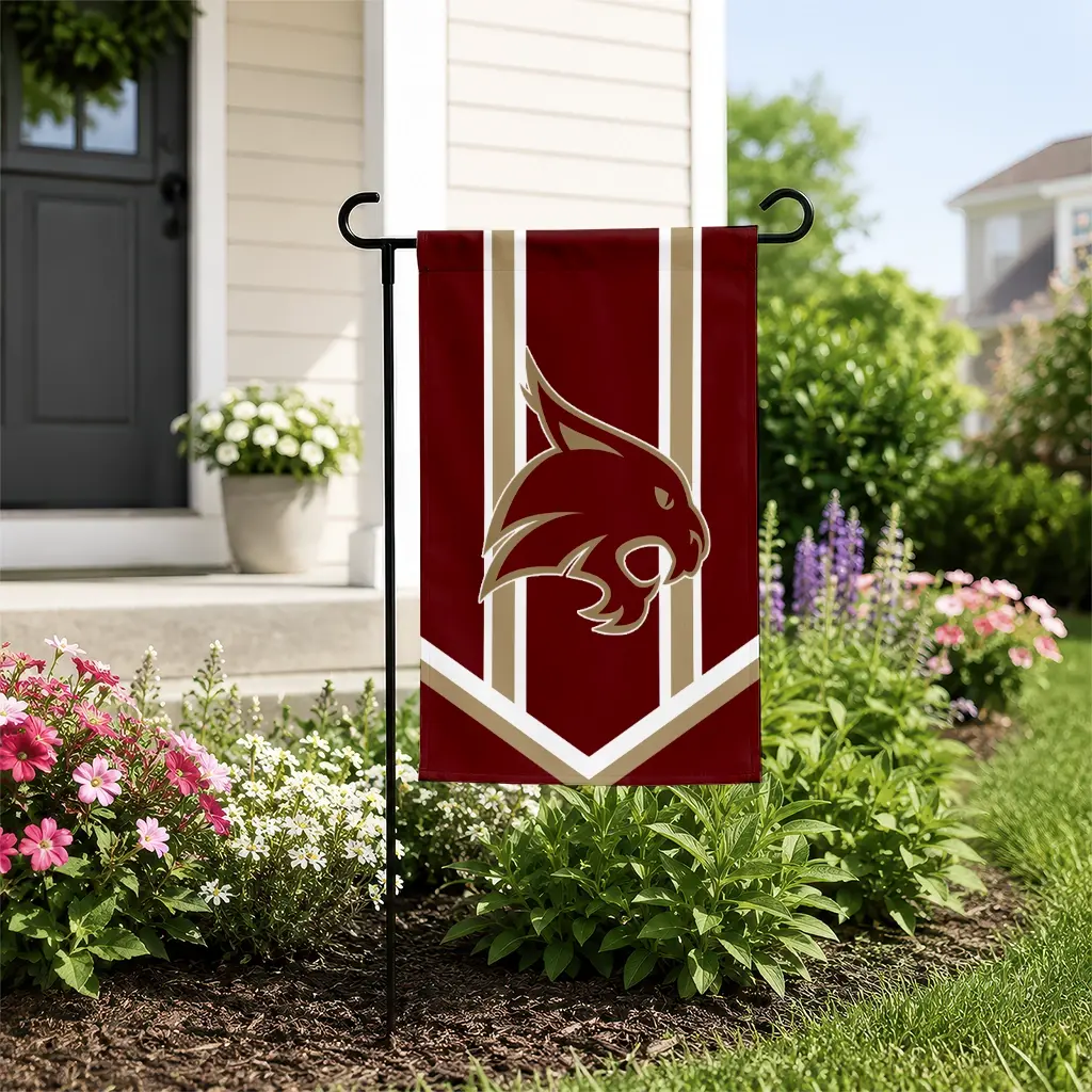 Texas State Bobcats Garden Flag Customized Chevron Stripes Maroon New Arrival Texas State Bobcats Garden Flag Customized Chevron Stripes Maroon New Arrival