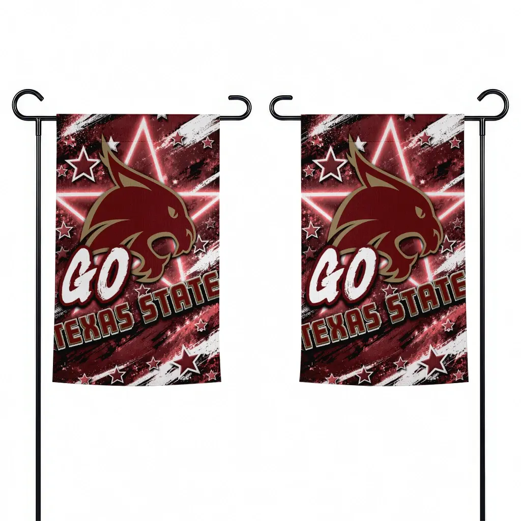 Texas State Bobcats Garden Flag Personalized Glowing Star Maroon Fashion Forward Texas State Bobcats Garden Flag Personalized Glowing Star Maroon Fashion Forward