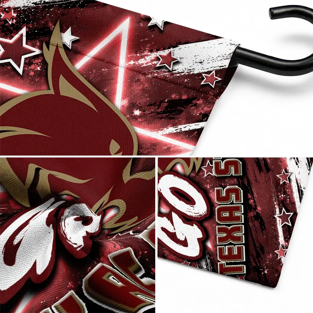 Texas State Bobcats Garden Flag Personalized Glowing Star Maroon Latest Model Texas State Bobcats Garden Flag Personalized Glowing Star Maroon Latest Model