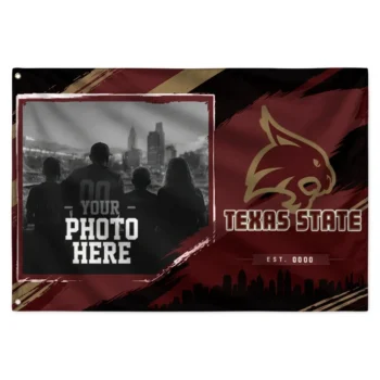 Texas State Bobcats House Flag Custom Framed Photo Maroon Black Best Selling