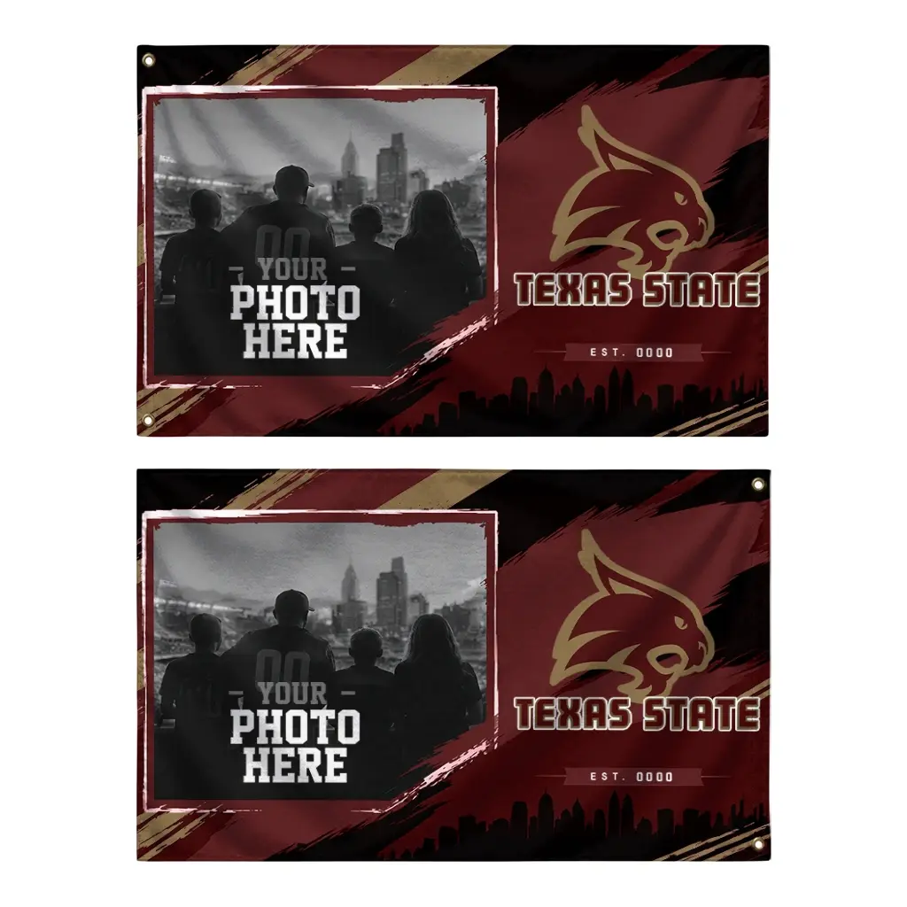 Texas State Bobcats House Flag Custom Framed Photo Maroon Black Fashion Forward Texas State Bobcats House Flag Custom Framed Photo Maroon Black Fashion Forward