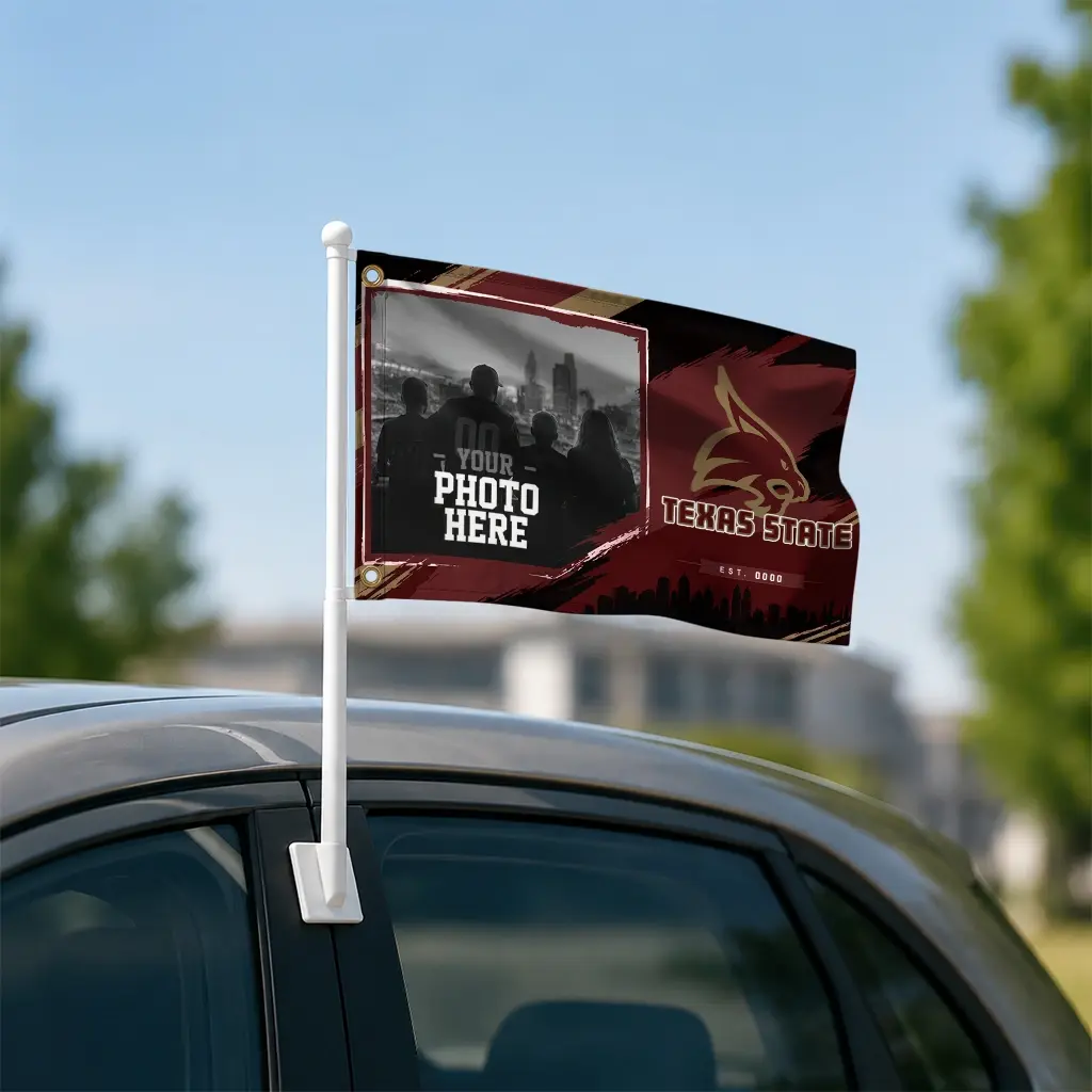 Texas State Bobcats House Flag Custom Framed Photo Maroon Black Latest Model Texas State Bobcats House Flag Custom Framed Photo Maroon Black Latest Model
