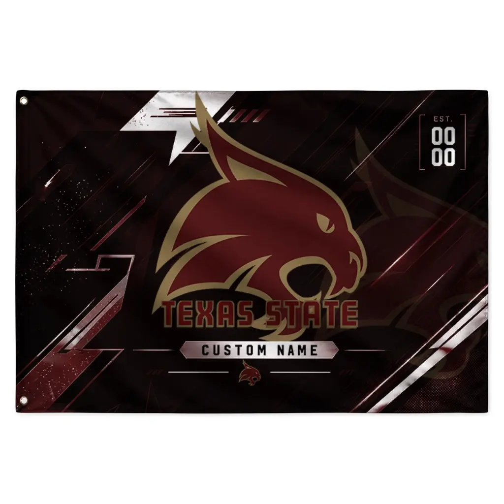 Texas State Bobcats House Flag Custom Speed Slashes Maroon Best Selling Texas State Bobcats House Flag Custom Speed Slashes Maroon Best Selling
