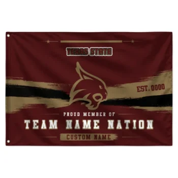 Texas State Bobcats House Flag Customized Brushed Streaks Maroon Best Selling