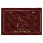 Texas State Bobcats House Flag Customized Ornate Border Maroon Best Selling