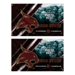 Texas State Bobcats House Flag Personalized Diagonal Stripes Maroon Best Selling