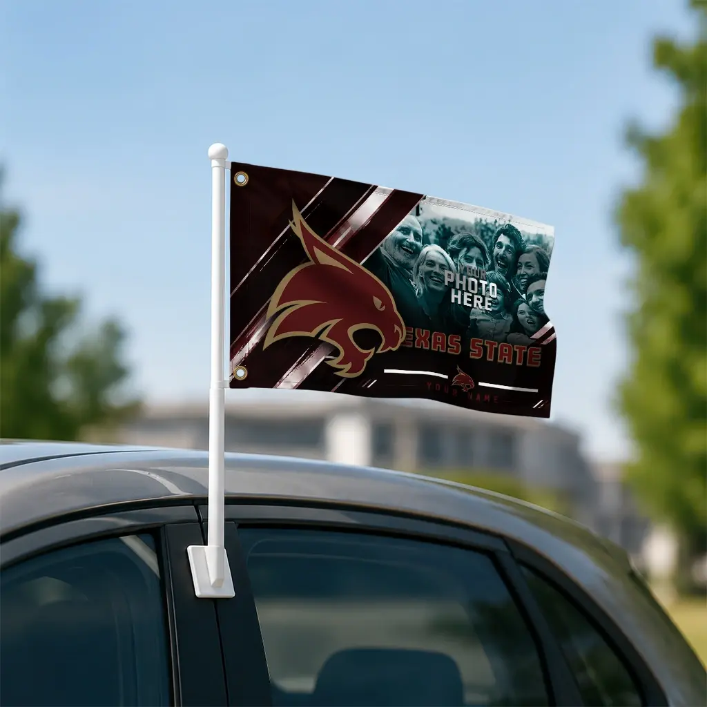 Texas State Bobcats House Flag Personalized Diagonal Stripes Maroon Latest Model Texas State Bobcats House Flag Personalized Diagonal Stripes Maroon Latest Model