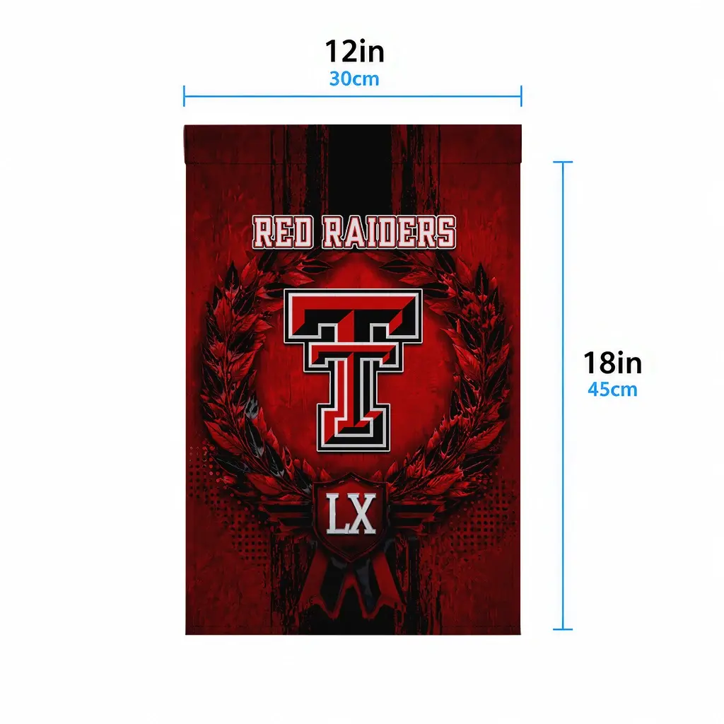 Texas Tech Red Raiders Garden Flag Customized Laurel Wreath Red High Quality Texas Tech Red Raiders Garden Flag Customized Laurel Wreath Red High Quality