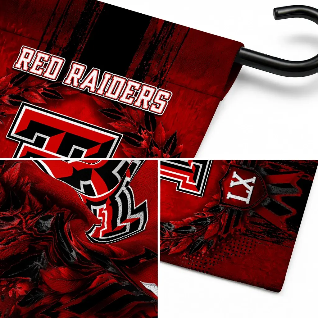 Texas Tech Red Raiders Garden Flag Customized Laurel Wreath Red Latest Model Texas Tech Red Raiders Garden Flag Customized Laurel Wreath Red Latest Model
