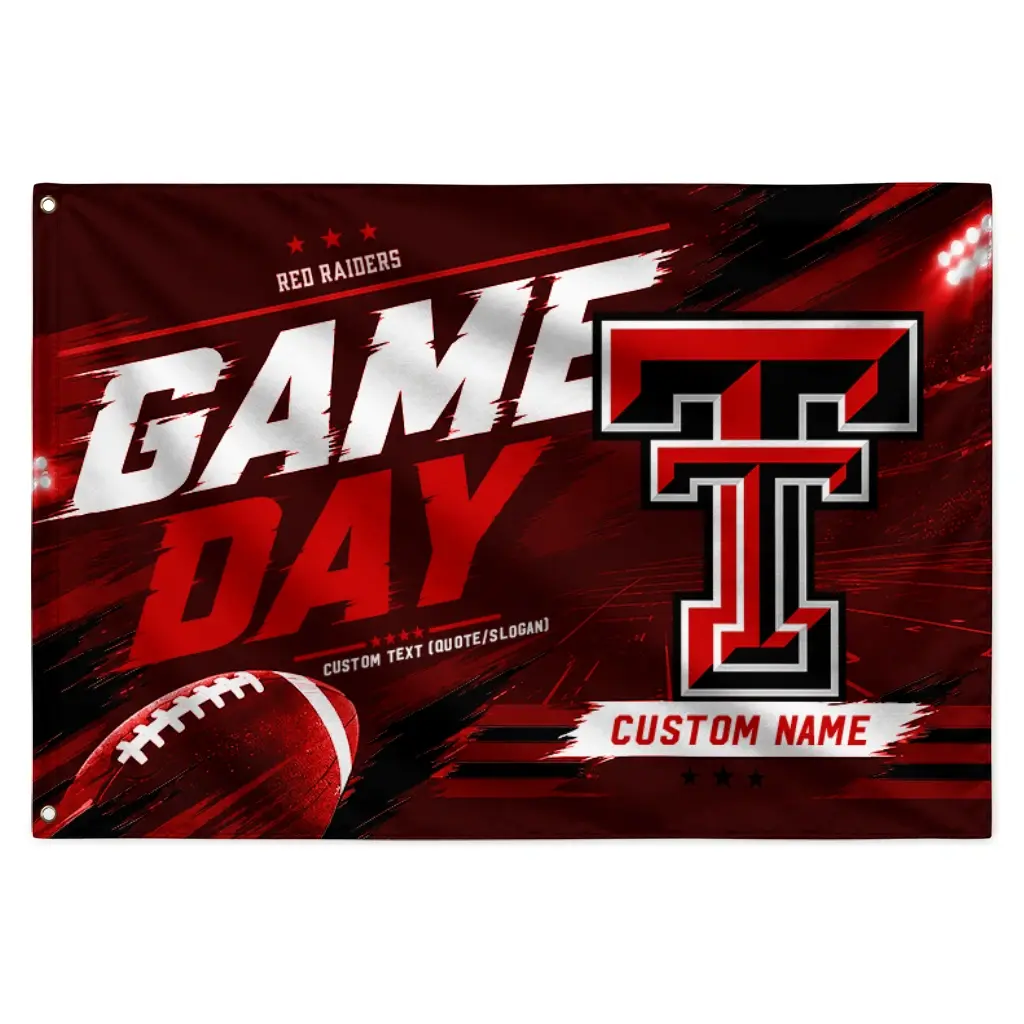 Texas Tech Red Raiders House Flag Custom Action Streaks Red Best Selling Texas Tech Red Raiders House Flag Custom Action Streaks Red Best Selling