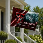 Texas Tech Red Raiders House Flag Custom Diagonal Stripes Red Best Selling