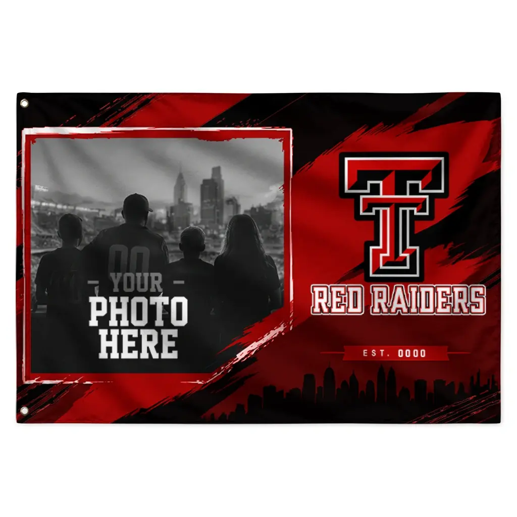 Texas Tech Red Raiders House Flag Customized Framed Photo Red Black Best Selling Texas Tech Red Raiders House Flag Customized Framed Photo Red Black Best Selling
