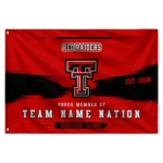 Texas Tech Red Raiders House Flag Personalized Brushed Streaks Red Best Selling