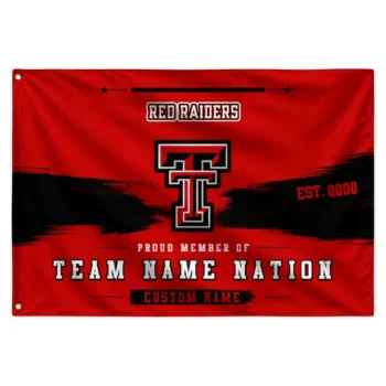Texas Tech Red Raiders House Flag Personalized Brushed Streaks Red Best Selling