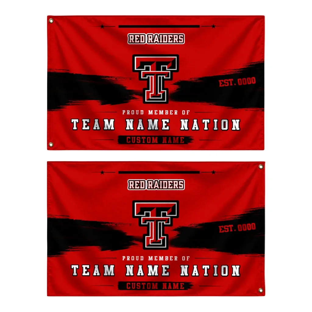 Texas Tech Red Raiders House Flag Personalized Brushed Streaks Red Fashion Forward Texas Tech Red Raiders House Flag Personalized Brushed Streaks Red Fashion Forward
