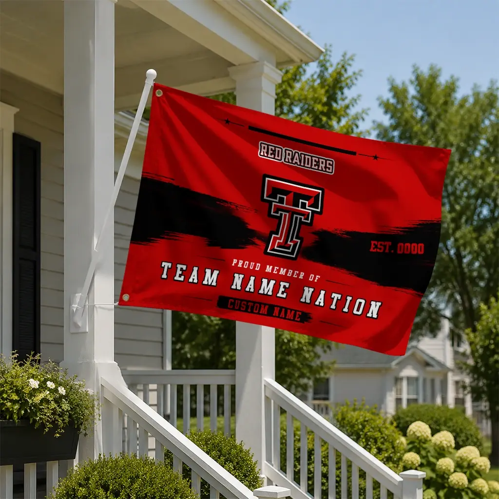 Texas Tech Red Raiders House Flag Personalized Brushed Streaks Red New Arrival Texas Tech Red Raiders House Flag Personalized Brushed Streaks Red New Arrival