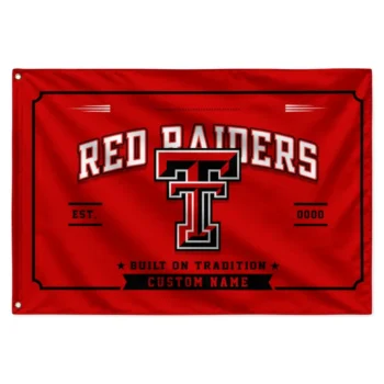 Texas Tech Red Raiders House Flag Personalized Ornate Border Red Best Selling