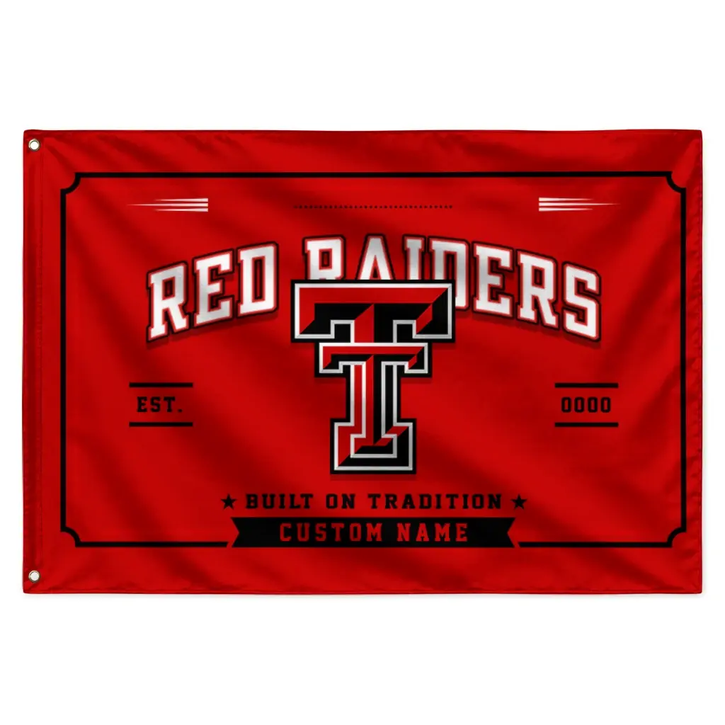 Texas Tech Red Raiders House Flag Personalized Ornate Border Red Best Selling Texas Tech Red Raiders House Flag Personalized Ornate Border Red Best Selling