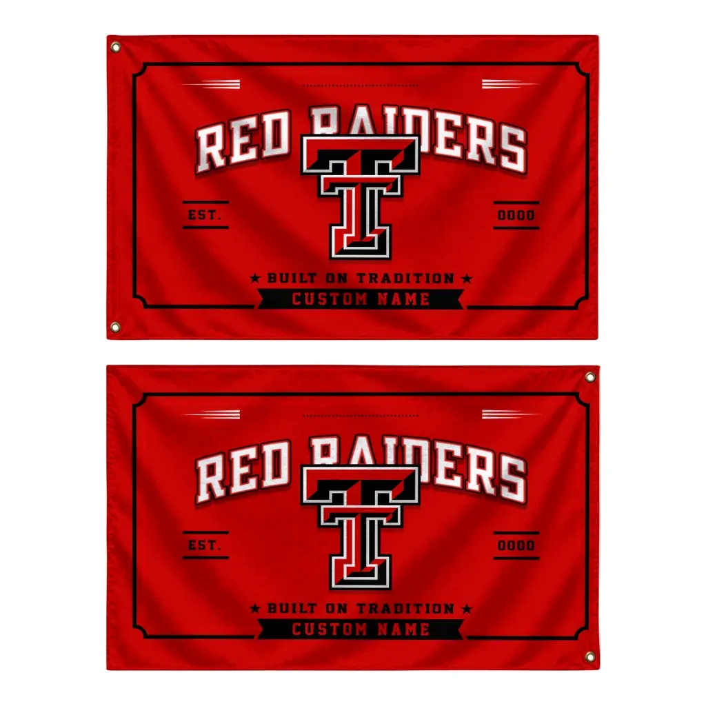 Texas Tech Red Raiders House Flag Personalized Ornate Border Red Fashion Forward Texas Tech Red Raiders House Flag Personalized Ornate Border Red Fashion Forward