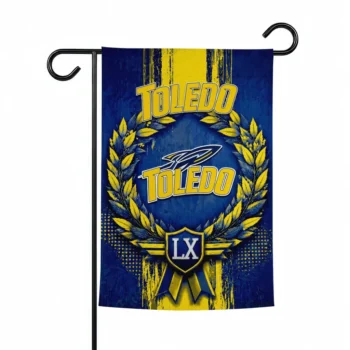 Toledo Rockets Garden Flag Custom Laurel Wreath Blue Best Selling