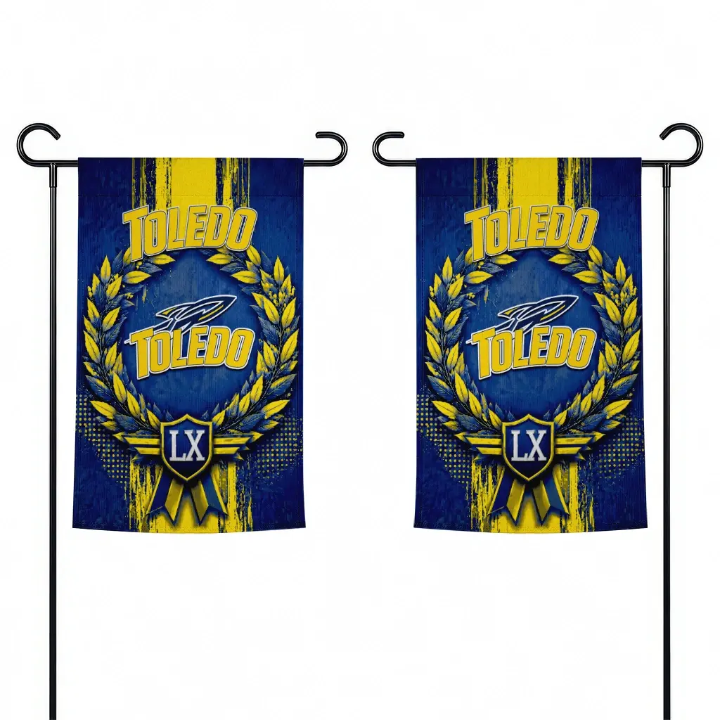 Toledo Rockets Garden Flag Custom Laurel Wreath Blue Fashion Forward Toledo Rockets Garden Flag Custom Laurel Wreath Blue Fashion Forward
