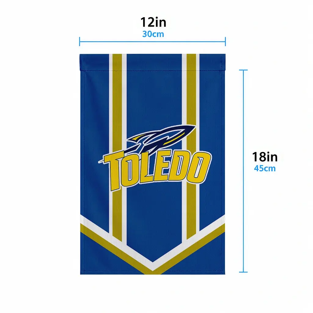 Toledo Rockets Garden Flag Customized Chevron Stripes Blue High Quality Toledo Rockets Garden Flag Customized Chevron Stripes Blue High Quality