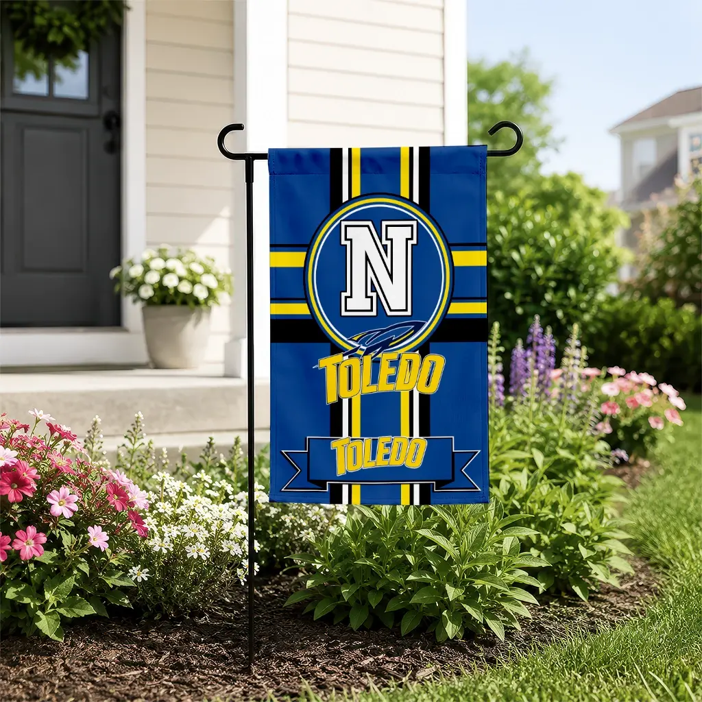 Toledo Rockets Garden Flag Customized Circle Medallion Blue New Arrival Toledo Rockets Garden Flag Customized Circle Medallion Blue New Arrival
