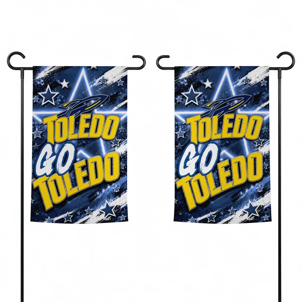 Toledo Rockets Garden Flag Personalized Glowing Star Blue Fashion Forward Toledo Rockets Garden Flag Personalized Glowing Star Blue Fashion Forward
