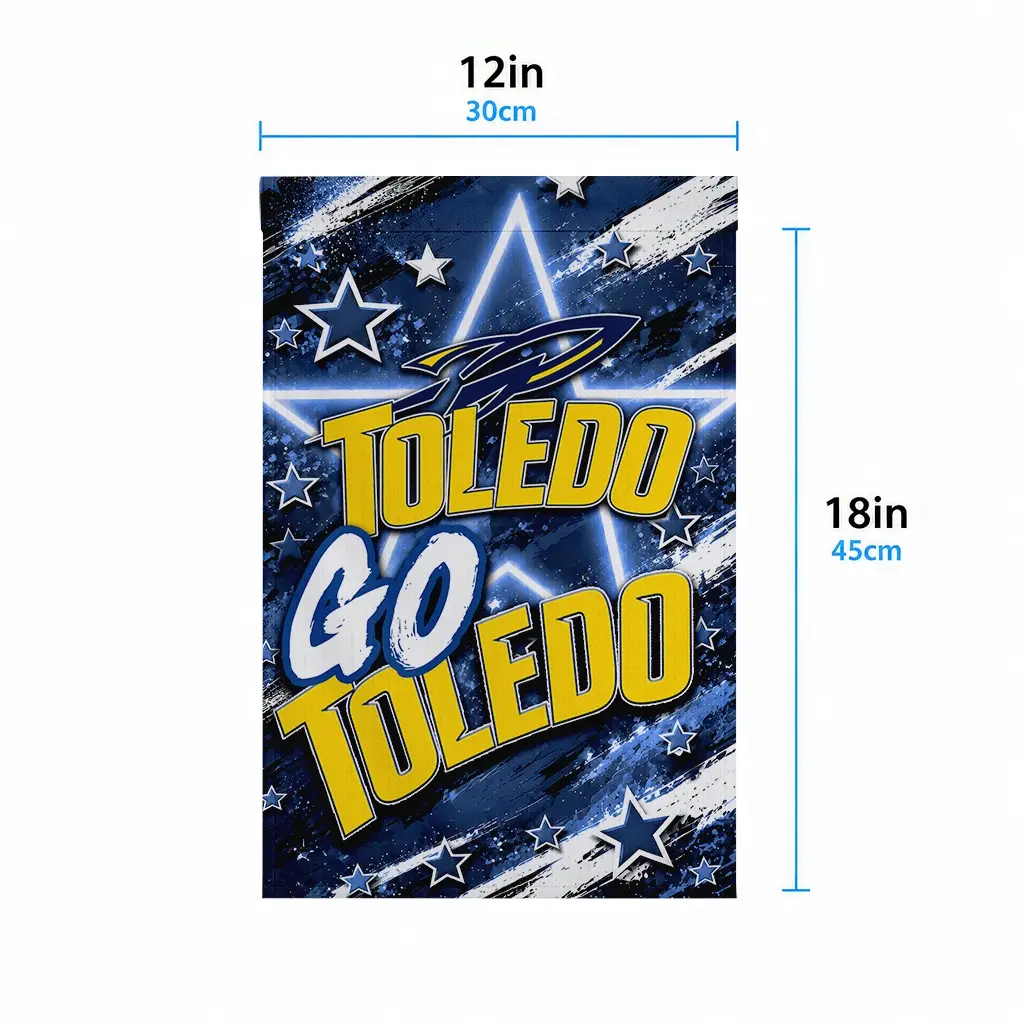 Toledo Rockets Garden Flag Personalized Glowing Star Blue High Quality Toledo Rockets Garden Flag Personalized Glowing Star Blue High Quality