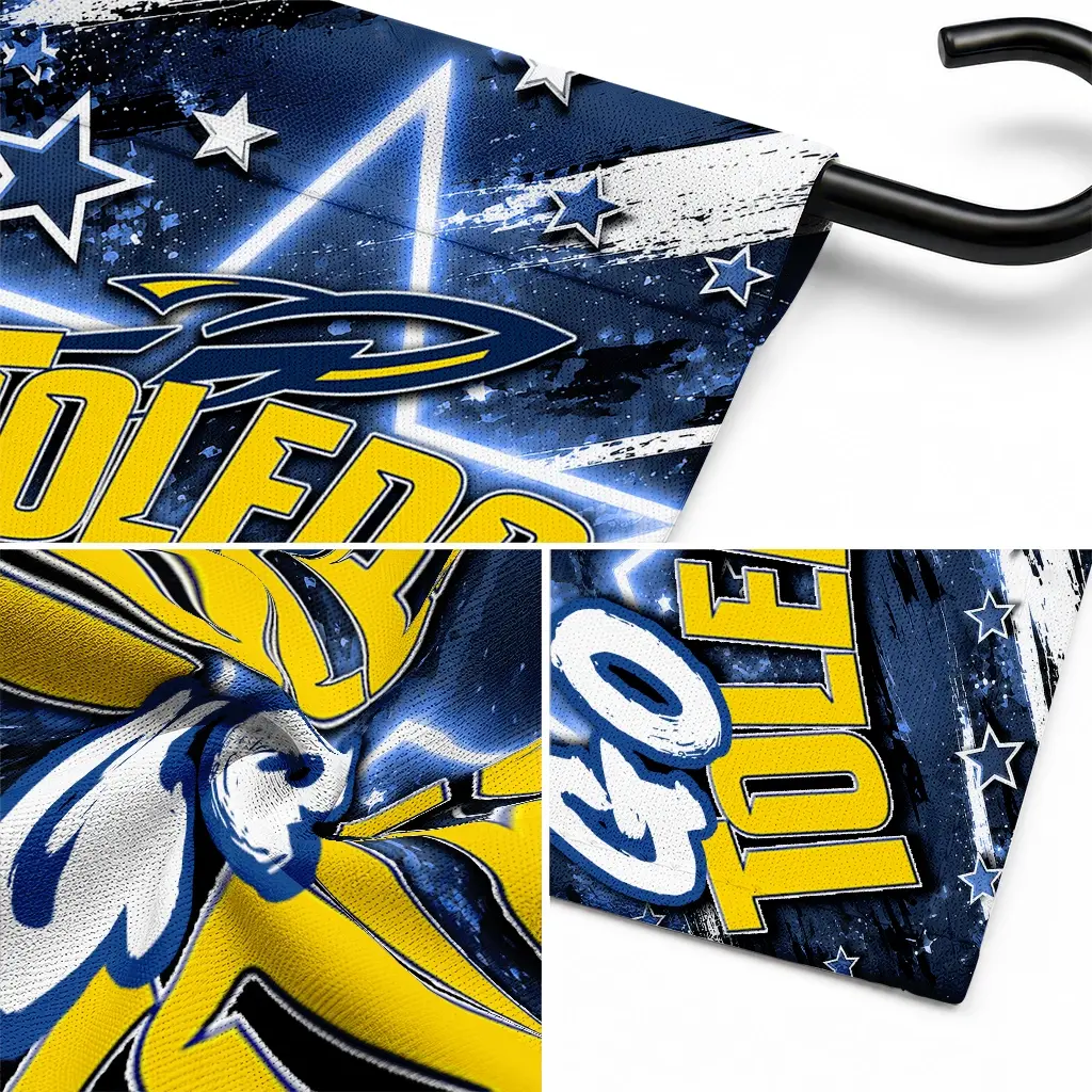 Toledo Rockets Garden Flag Personalized Glowing Star Blue Latest Model Toledo Rockets Garden Flag Personalized Glowing Star Blue Latest Model