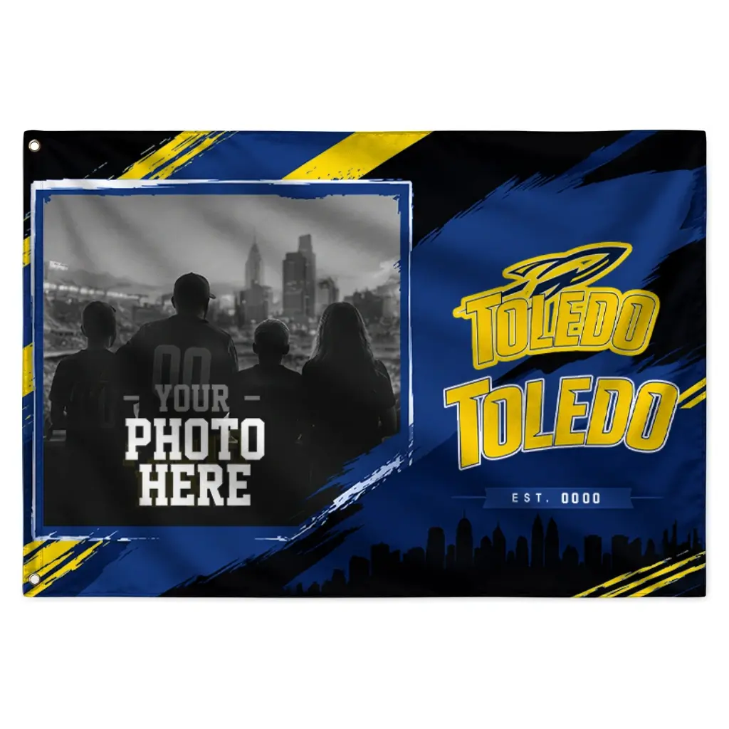 Toledo Rockets House Flag Custom Framed Photo Blue Black Best Selling Toledo Rockets House Flag Custom Framed Photo Blue Black Best Selling
