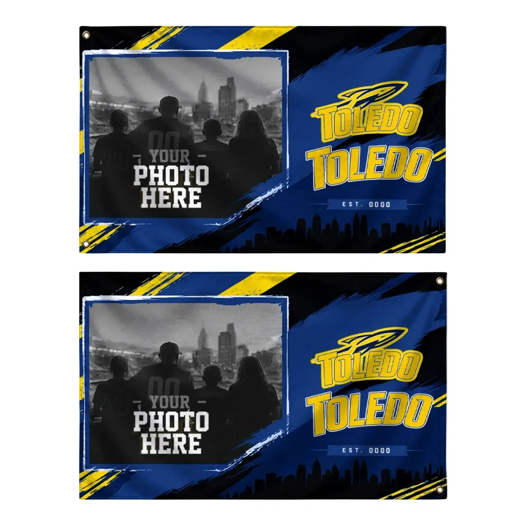 Toledo Rockets House Flag Custom Framed Photo Blue Black Fashion Forward Toledo Rockets House Flag Custom Framed Photo Blue Black Fashion Forward
