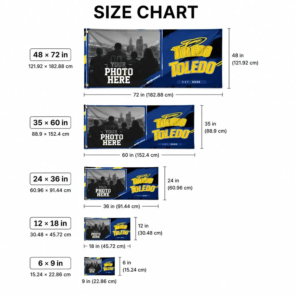 Toledo Rockets House Flag Custom Framed Photo Blue Black High Quality Toledo Rockets House Flag Custom Framed Photo Blue Black High Quality
