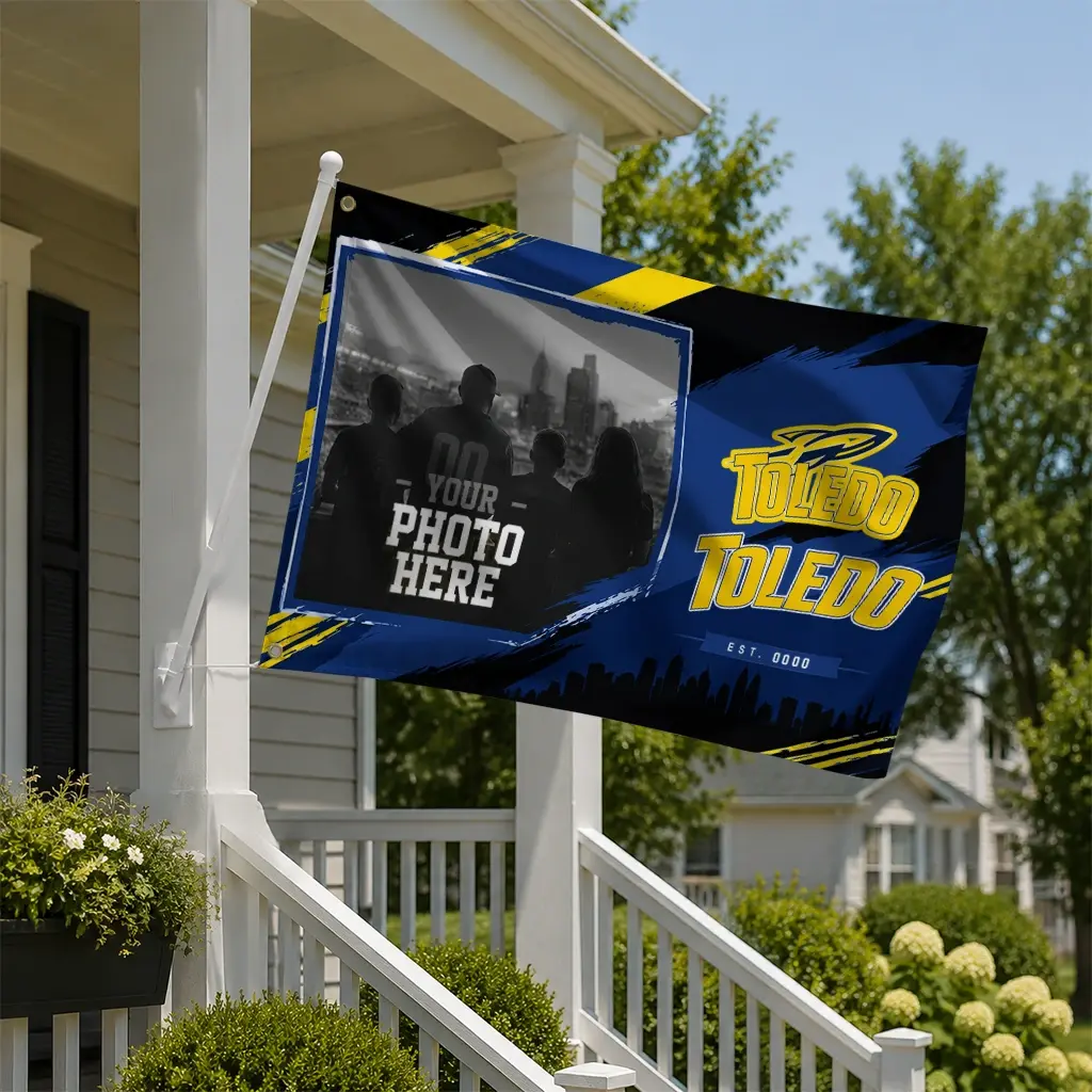 Toledo Rockets House Flag Custom Framed Photo Blue Black New Arrival Toledo Rockets House Flag Custom Framed Photo Blue Black New Arrival