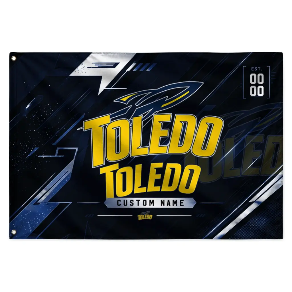 Toledo Rockets House Flag Custom Speed Slashes Blue Best Selling Toledo Rockets House Flag Custom Speed Slashes Blue Best Selling