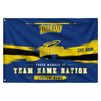 Toledo Rockets House Flag Customized Brushed Streaks Blue Best Selling