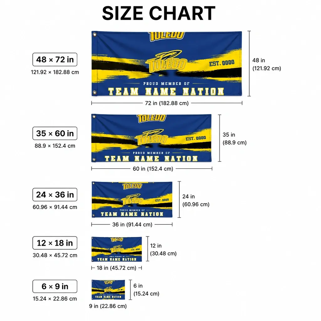 Toledo Rockets House Flag Customized Brushed Streaks Blue High Quality Toledo Rockets House Flag Customized Brushed Streaks Blue High Quality