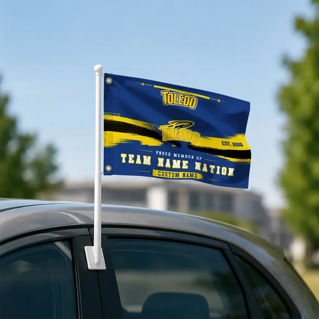 Toledo Rockets House Flag Customized Brushed Streaks Blue Latest Model Toledo Rockets House Flag Customized Brushed Streaks Blue Latest Model