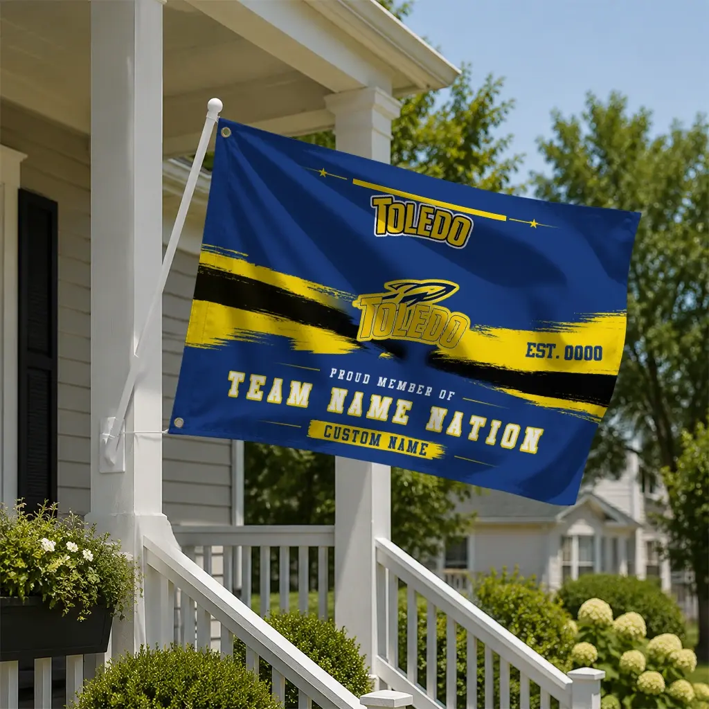 Toledo Rockets House Flag Customized Brushed Streaks Blue New Arrival Toledo Rockets House Flag Customized Brushed Streaks Blue New Arrival