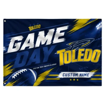 Toledo Rockets House Flag Personalized Action Streaks Blue Best Selling