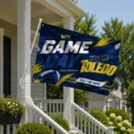 Toledo Rockets House Flag Personalized Action Streaks Blue Best Selling