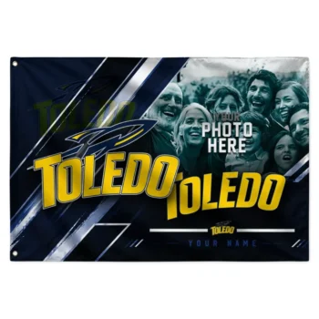 Toledo Rockets House Flag Personalized Diagonal Stripes Blue Best Selling