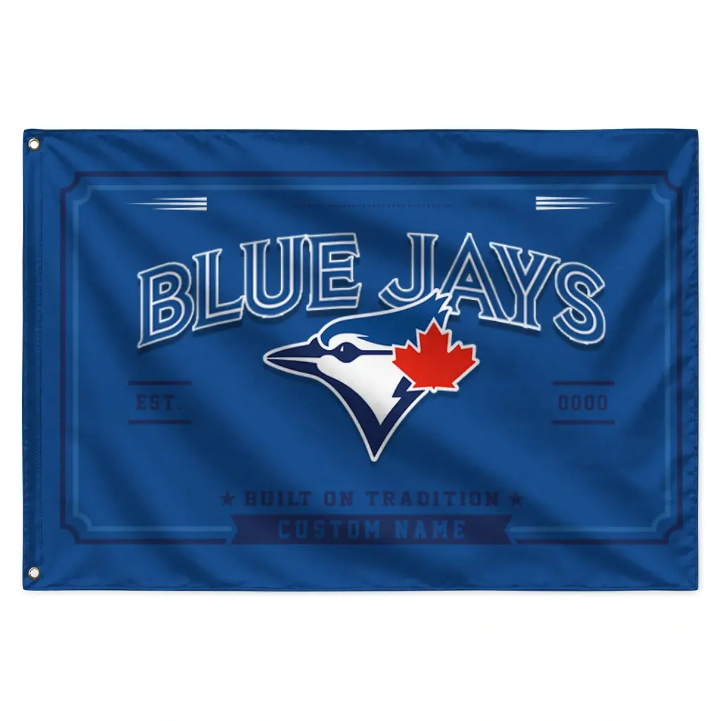 Toronto Blue Jays House Flag Custom Ornate Border Blue Best Selling Toronto Blue Jays House Flag Custom Ornate Border Blue Best Selling