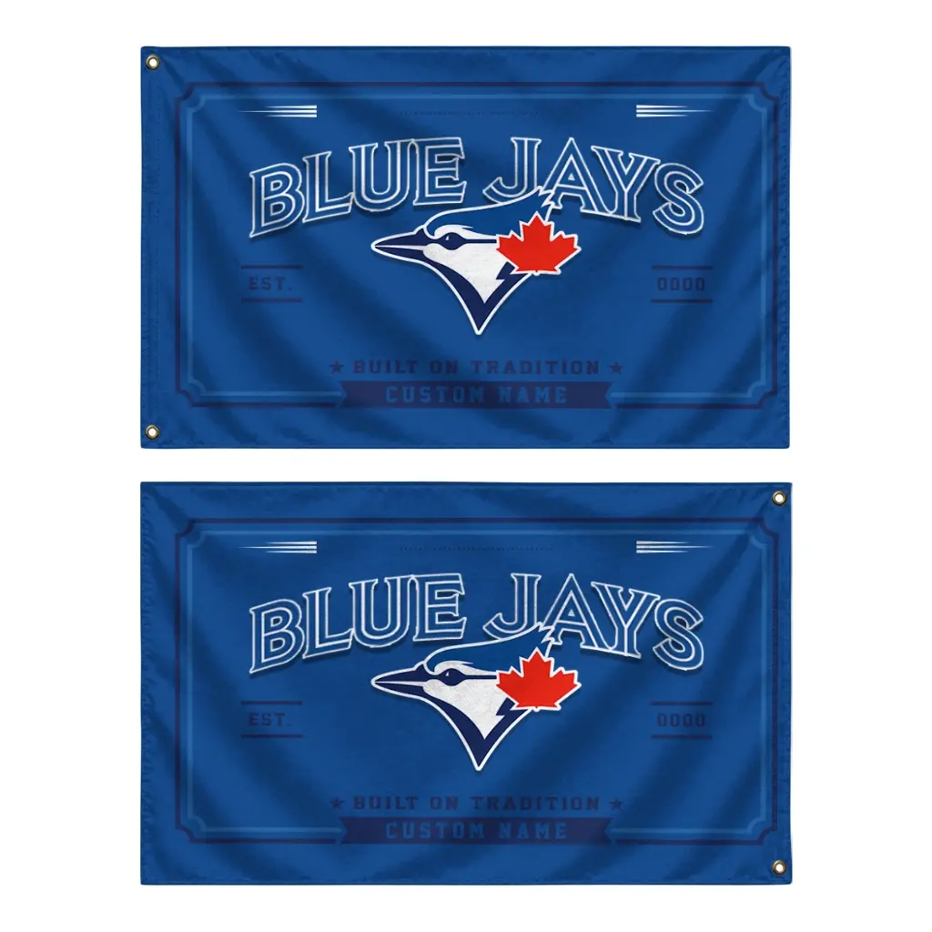 Toronto Blue Jays House Flag Custom Ornate Border Blue Fashion Forward Toronto Blue Jays House Flag Custom Ornate Border Blue Fashion Forward