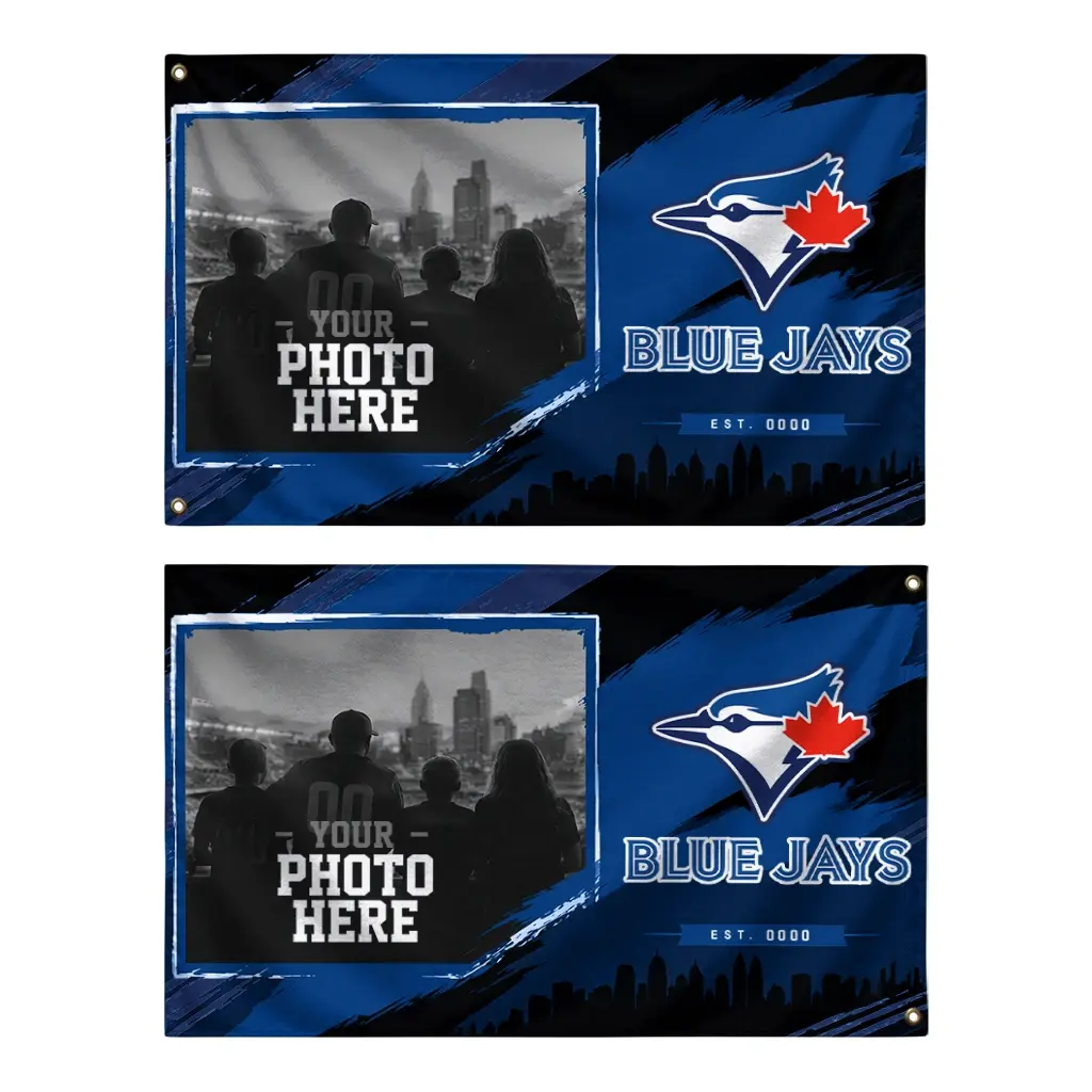Toronto Blue Jays House Flag Personalized Framed Photo Blue Black Fashion Forward Toronto Blue Jays House Flag Personalized Framed Photo Blue Black Fashion Forward