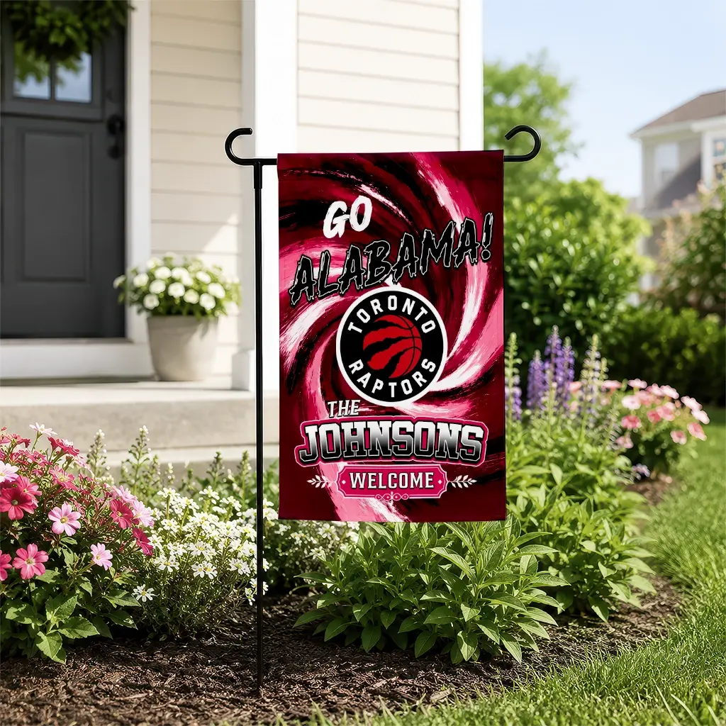 Toronto Raptors Garden Flag Personalized Swirl Vortex Red New Arrival Toronto Raptors Garden Flag Personalized Swirl Vortex Red New Arrival