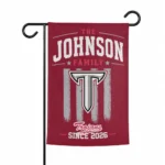 Troy Trojans Garden Flag Personalized Distressed Stripes Red Best Selling