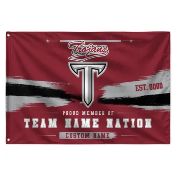 Troy Trojans House Flag Custom Brushed Streaks Red Best Selling
